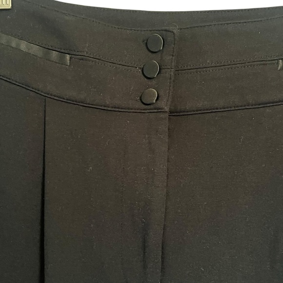 Lauren Black High-Waisted Trousers with Button Detail satin side - Picture 5 of 8
